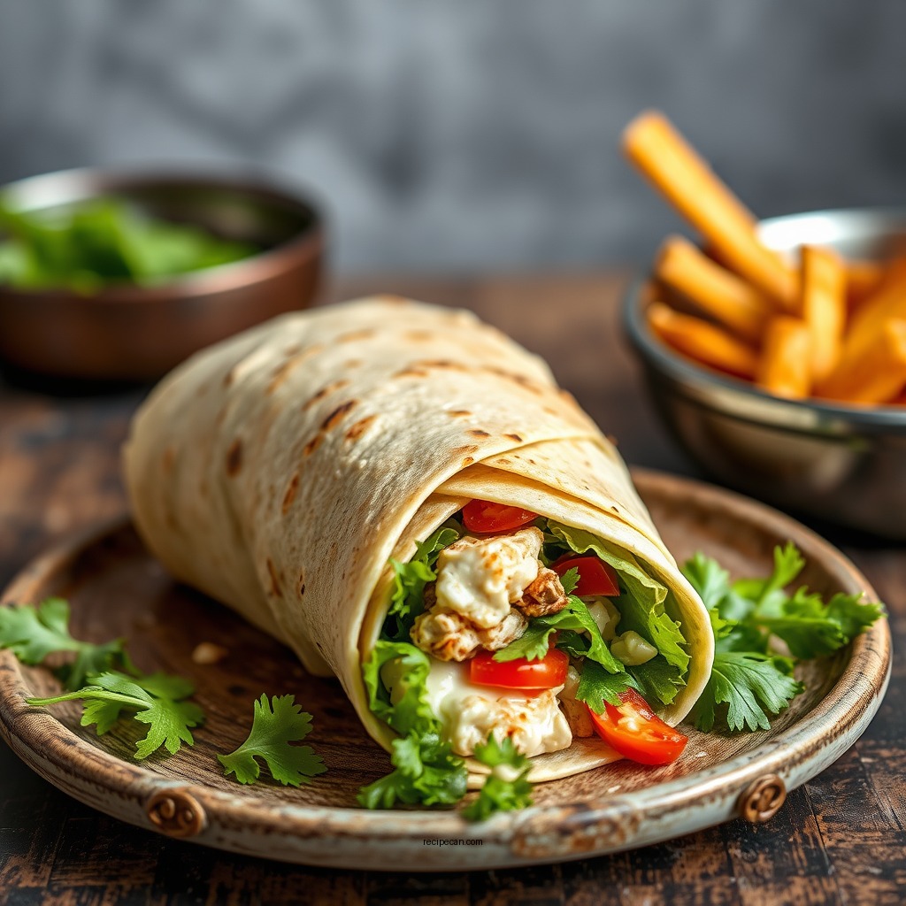 Classic Chicken Caesar Wrap - recipe for wraps for lunch