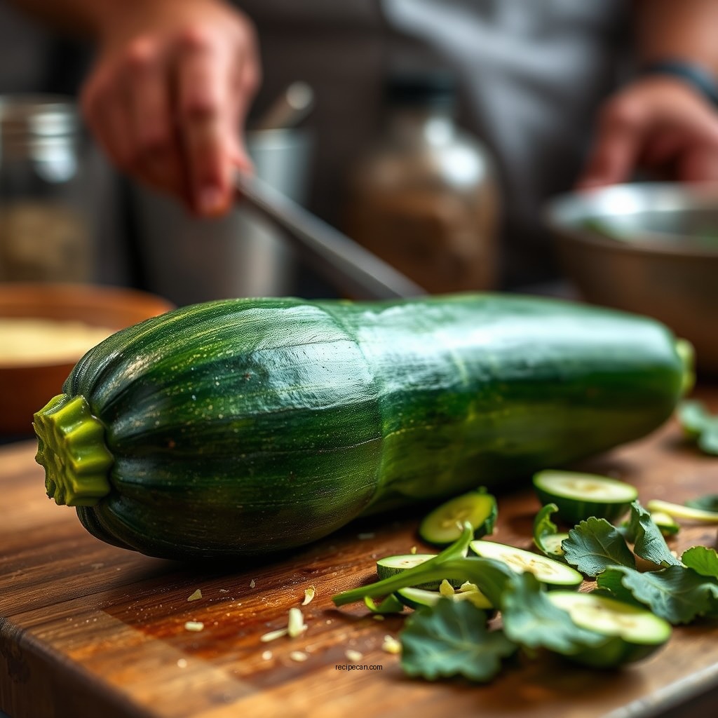 Preparing the Zucchini - recipe for zucchini muffins