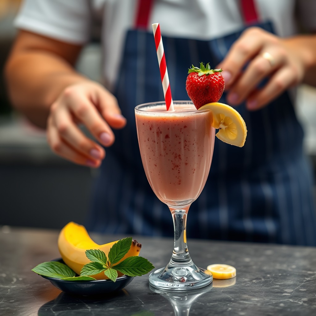 Step-by-Step Preparation - recipe mcdonalds strawberry banana smoothie