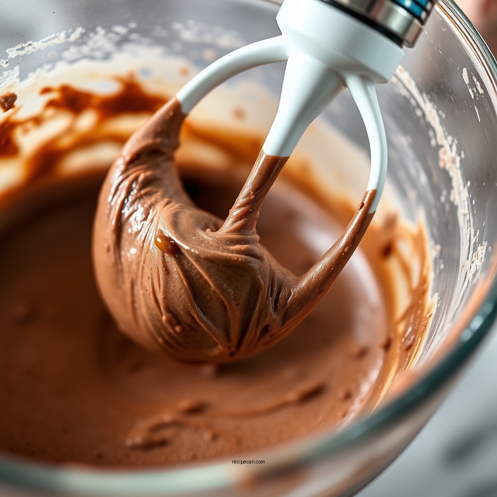 Mixing Your Brownie Batter - recipe of brownie eggless