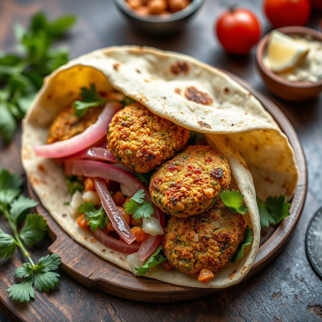 Ingredients for the Falafel - recipe of falafel wrap
