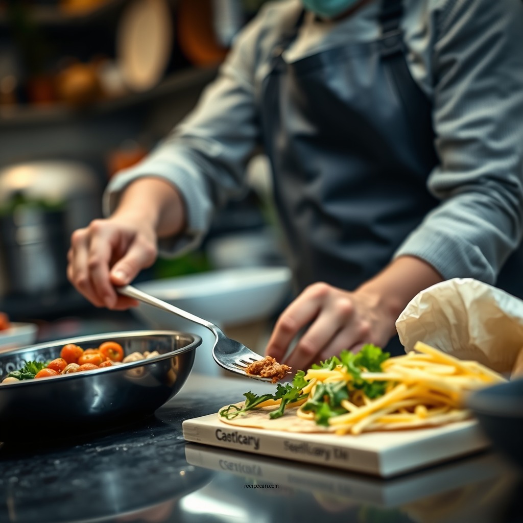 Preparing the Falafel Mixture - recipe of falafel wrap