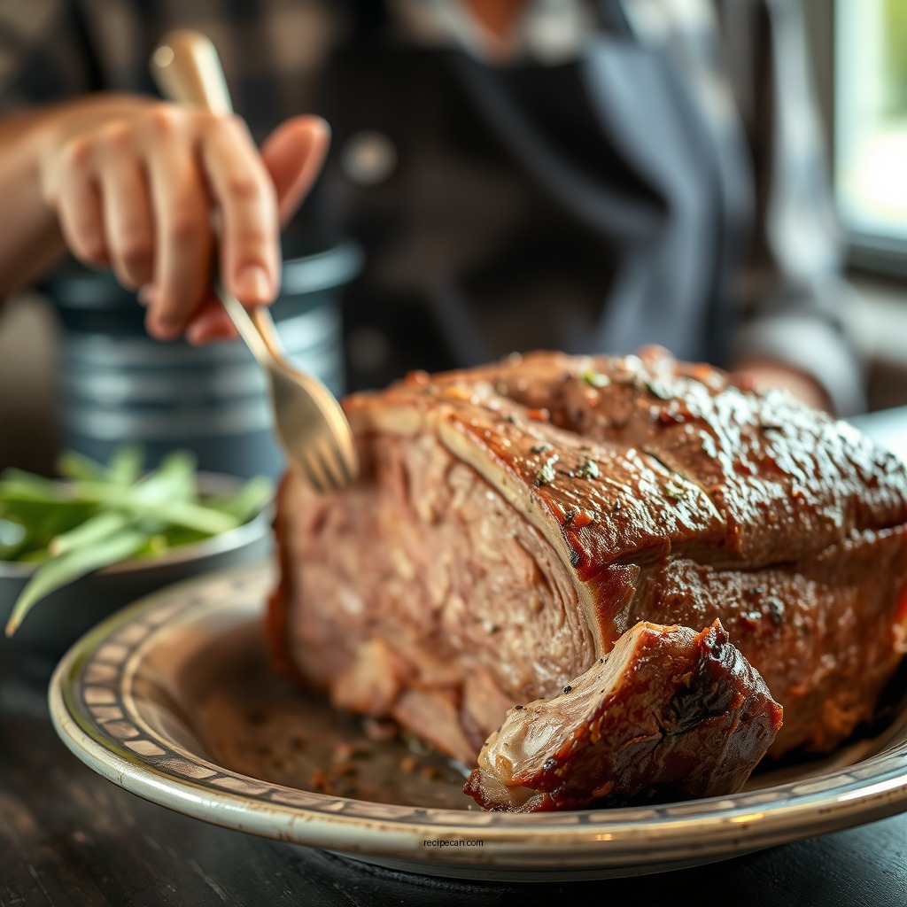 Preparing the Roast - recipe slow cooker pot roast onion soup mix
