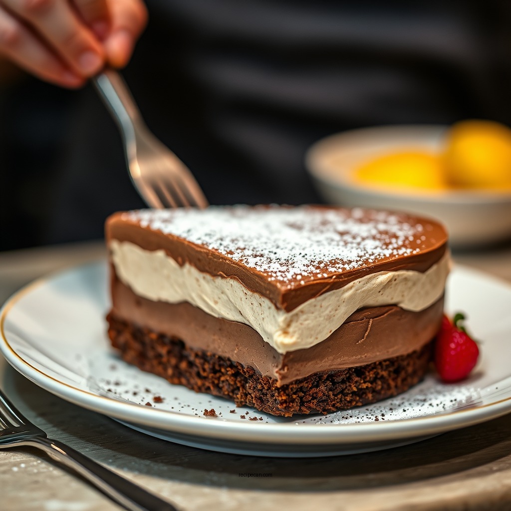 Preparing the Chocolate Layers - recipe triple chocolate mousse cake