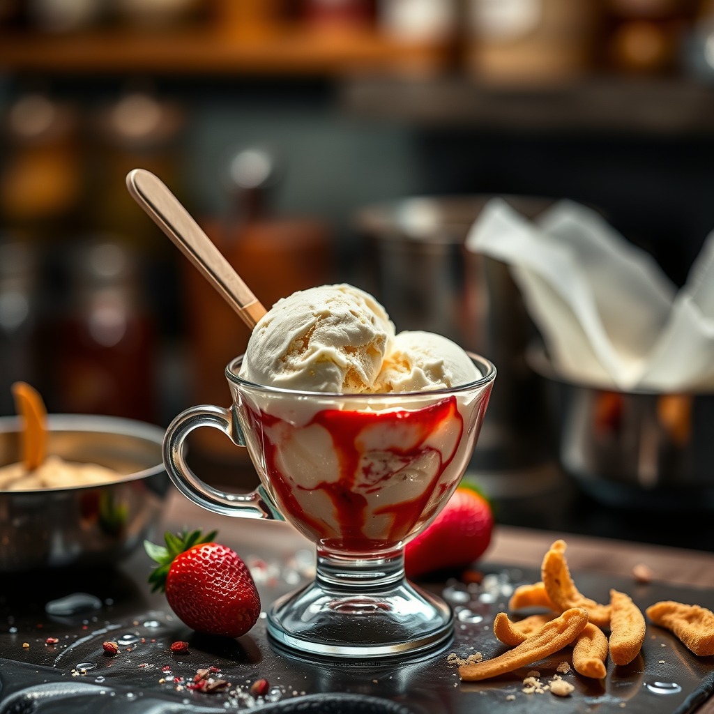 Chilling the Mixture - recipe vanilla ice cream cuisinart