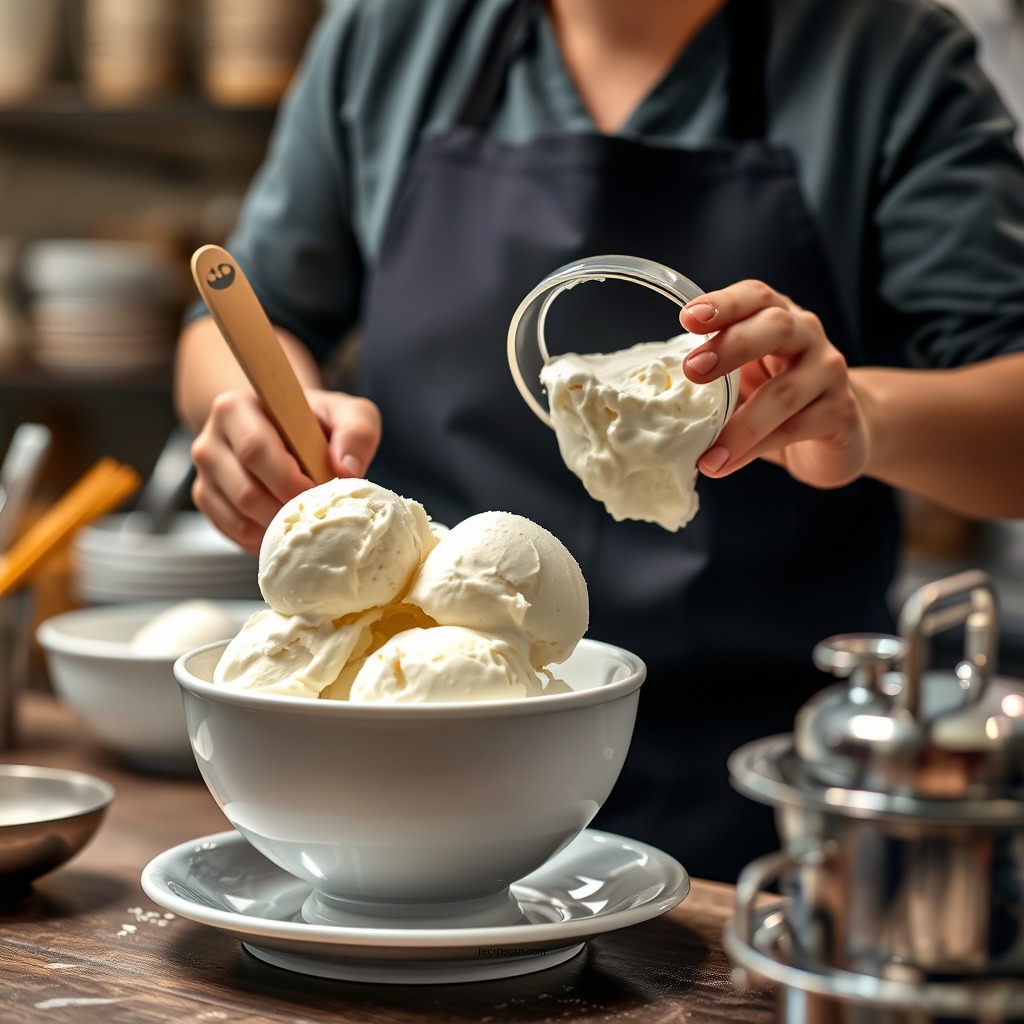 Preparing the Ice Cream Mixture - recipe vanilla ice cream cuisinart