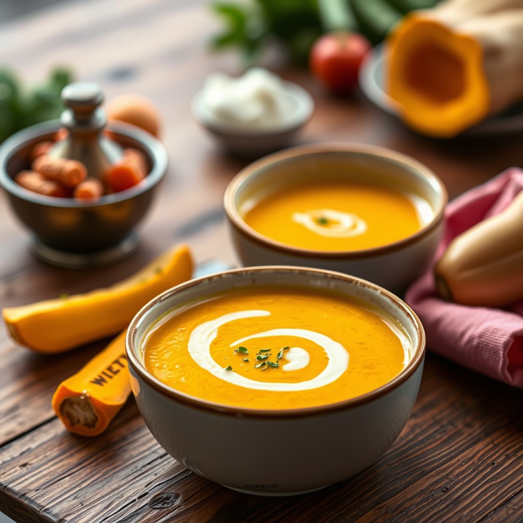 Creamy Butternut Squash Soup - recipe with butternut squash