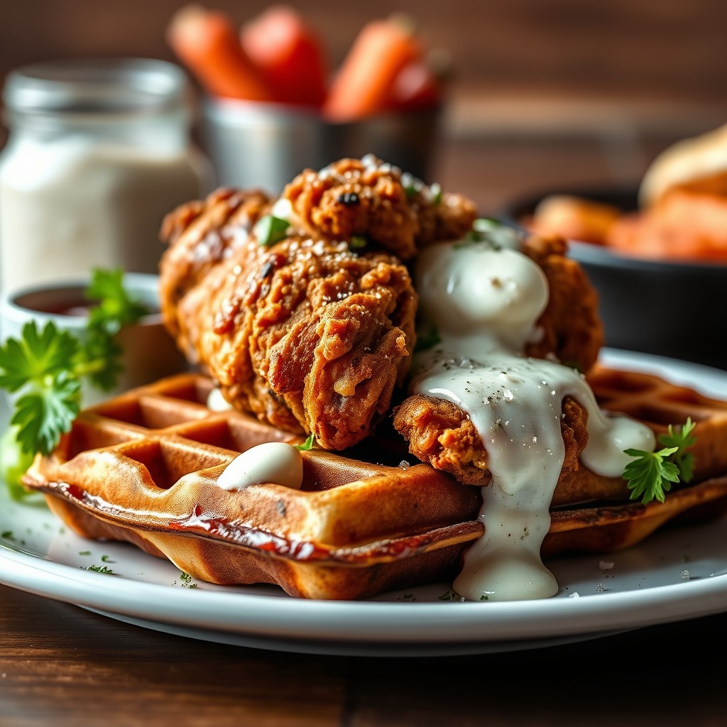 Vegan Chicken and Waffles - recipes for chicken and waffles