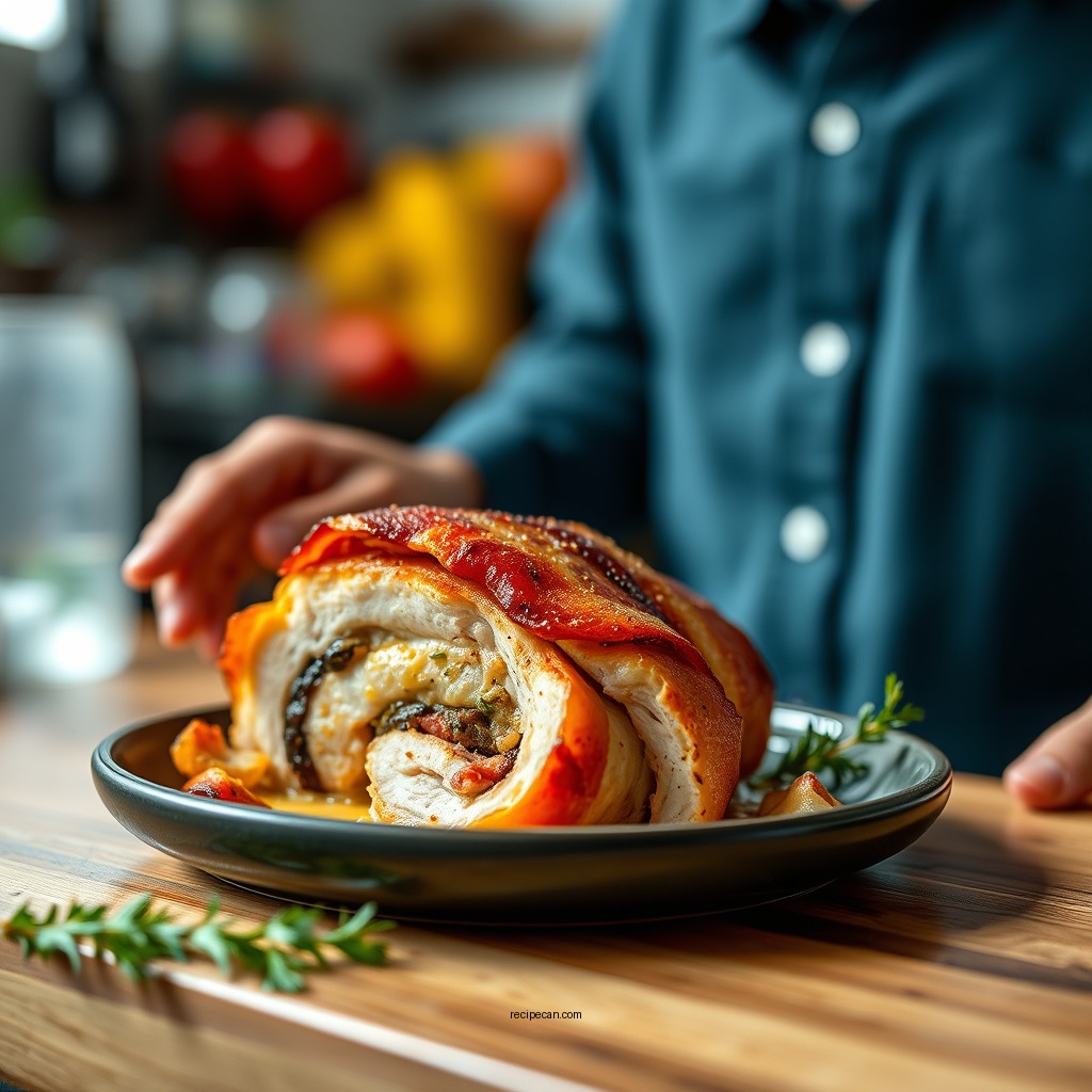 Stuffed Bacon-Wrapped Chicken Breast - recipes for chicken breast with bacon wrapped