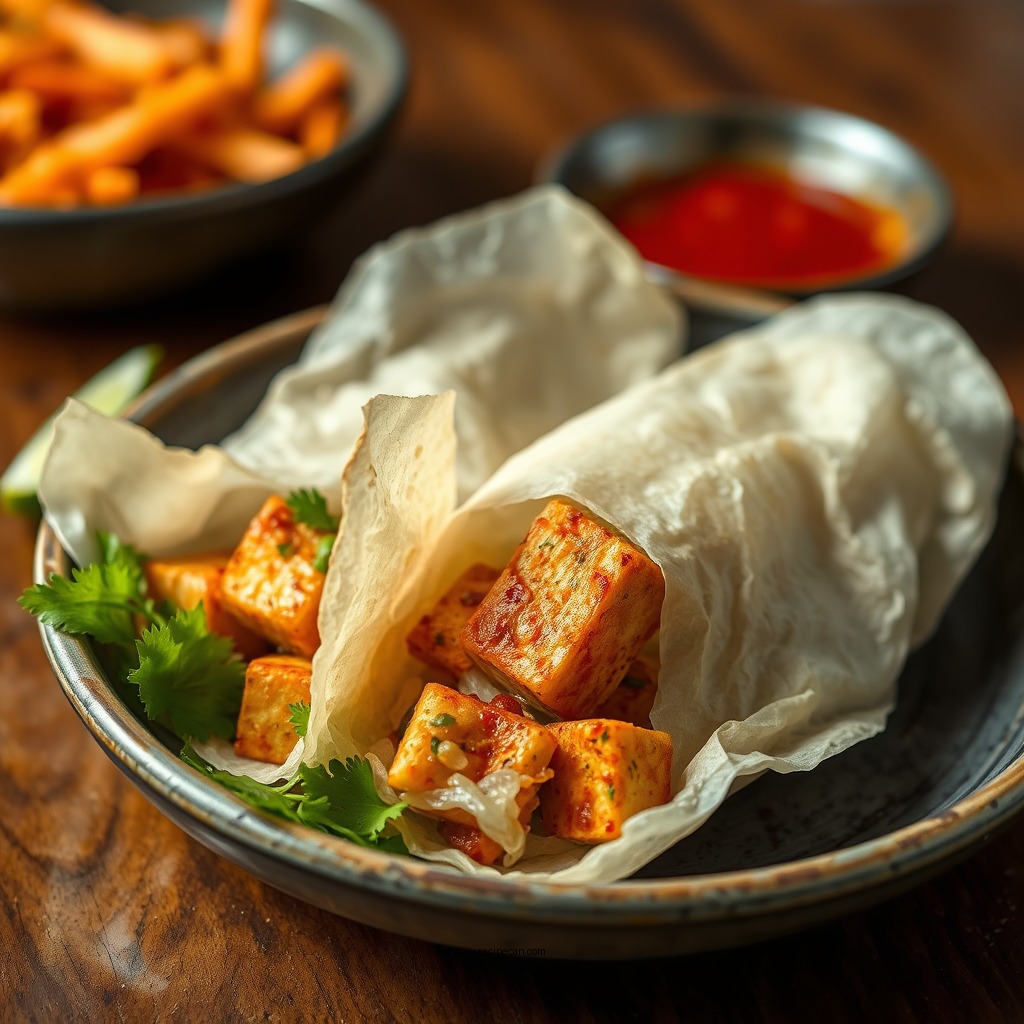 Spicy Tofu Rice Wraps - recipes for rice wraps
