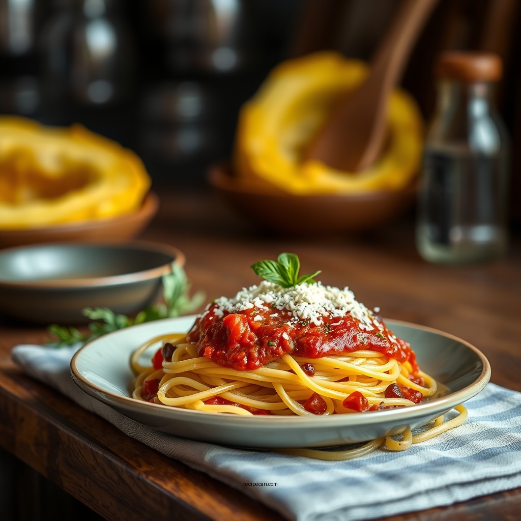 Classic Spaghetti Squash with Marinara Sauce - recipes for spaghetti squash