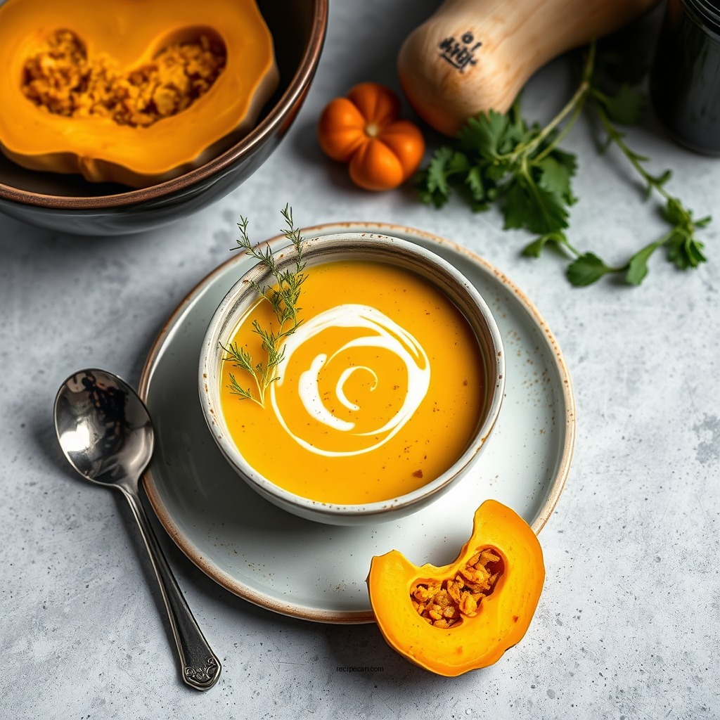Savory Butternut Squash Soup - recipes with butternut squash