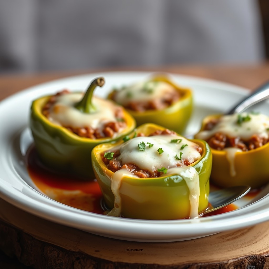 Ground Beef Stuffed Peppers with French Onion Flavor - recipes with french onion soup and ground beef