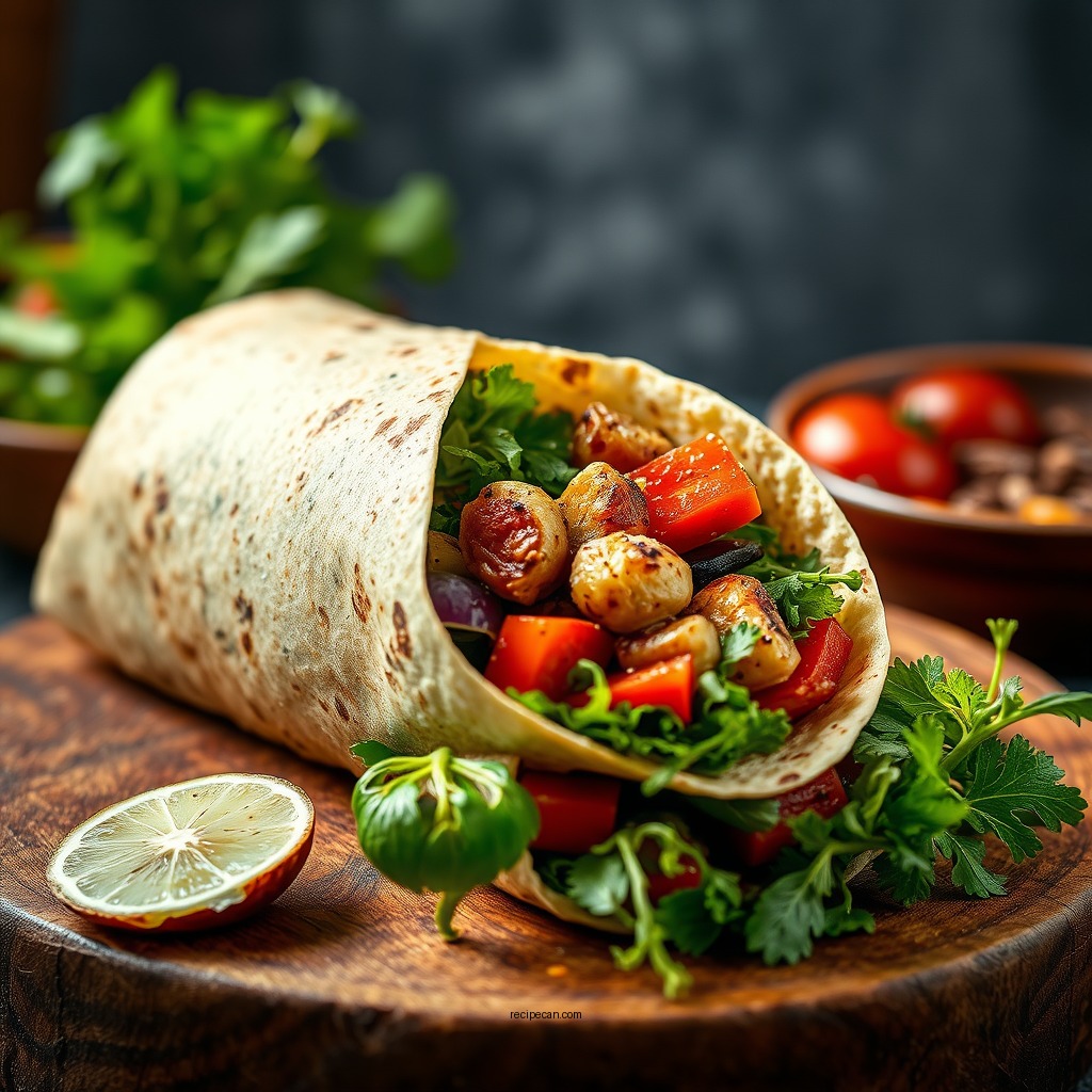 Mediterranean Veggie Wrap - recipes wraps
