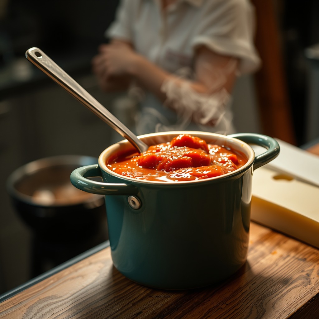 Preparing the Red Sauce - red sauce macaroni recipe