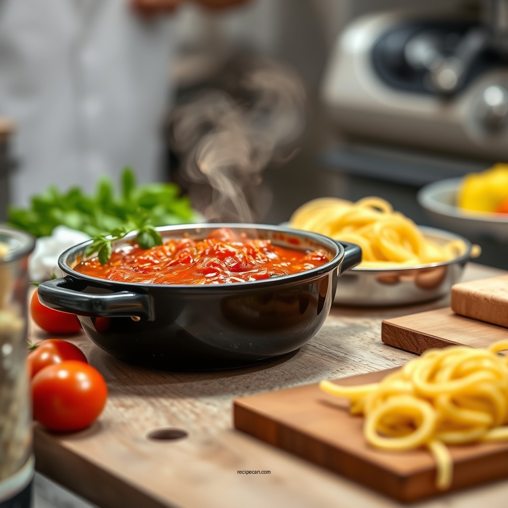 Preparing the Red Sauce - red sauce pasta recipe