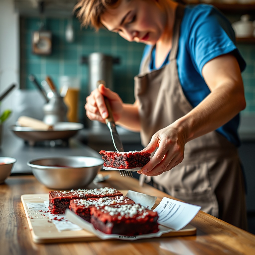 Step-by-Step Preparation - red velvet brownies recipe