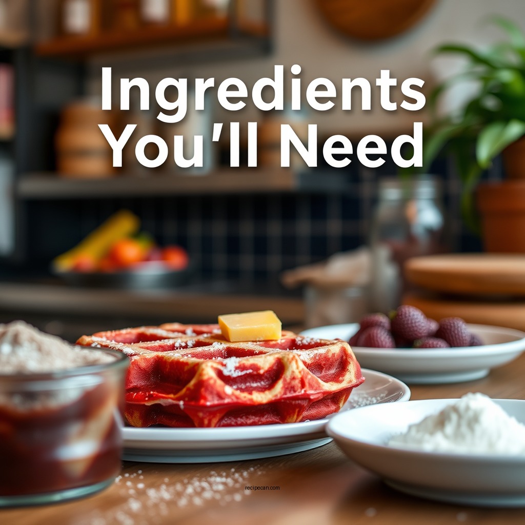 Ingredients You'll Need - red velvet waffle recipe
