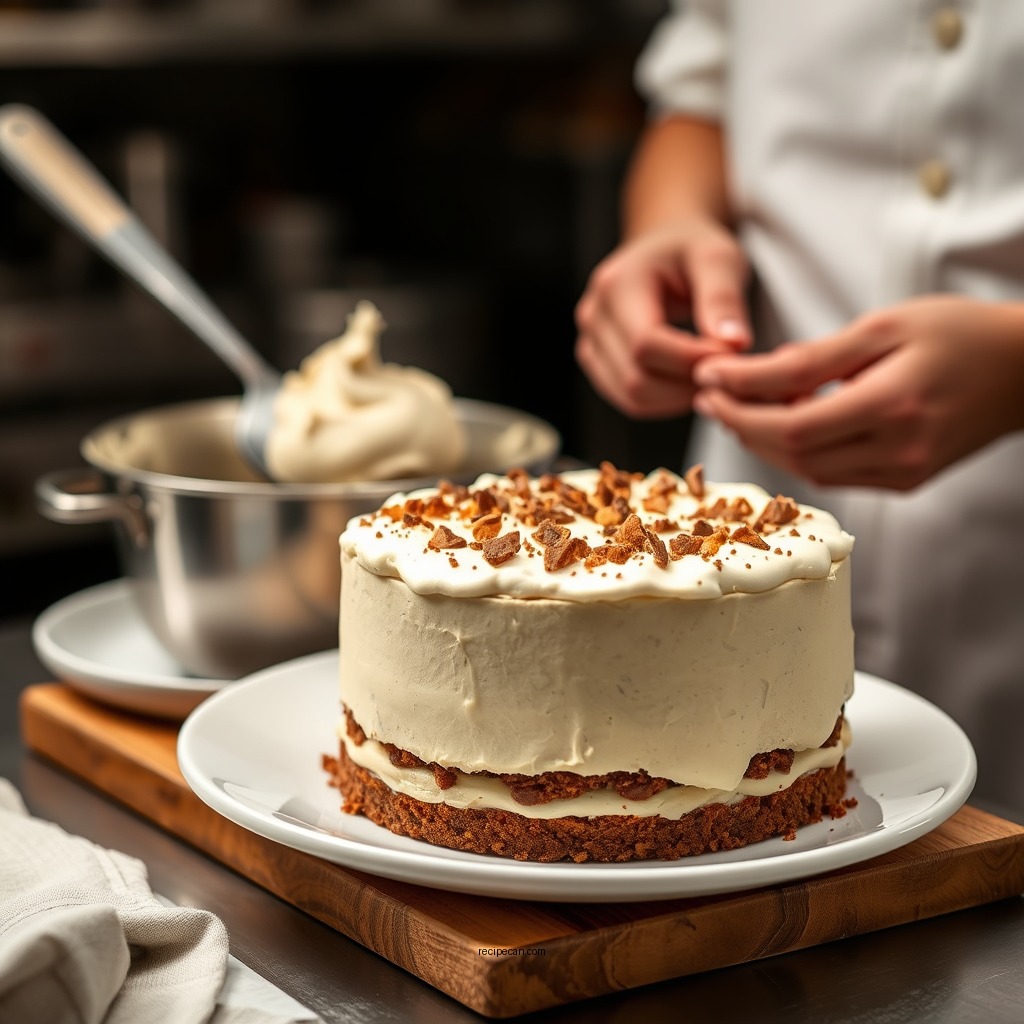Preparing the Cake Layers - reese cup ice cream cake recipe