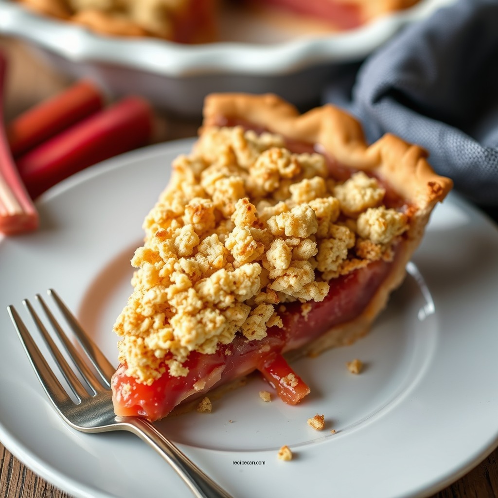 Crumble Topped Rhubarb Pie - rhubarb pie recipes