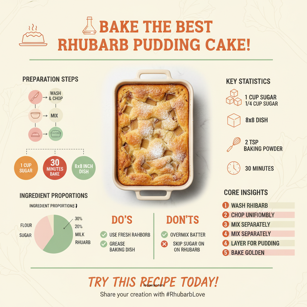 rhubarb pudding cake recipe - Data Infographic and Statistics