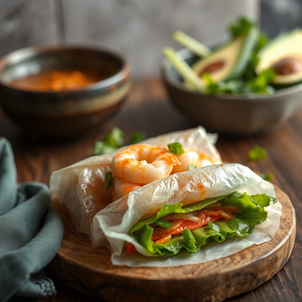 Shrimp and Avocado Rice Paper Rolls - rice paper wraps recipes