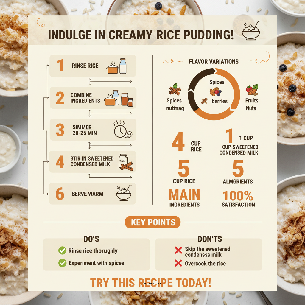 rice pudding recipe sweetened condensed milk - Data Infographic and Statistics