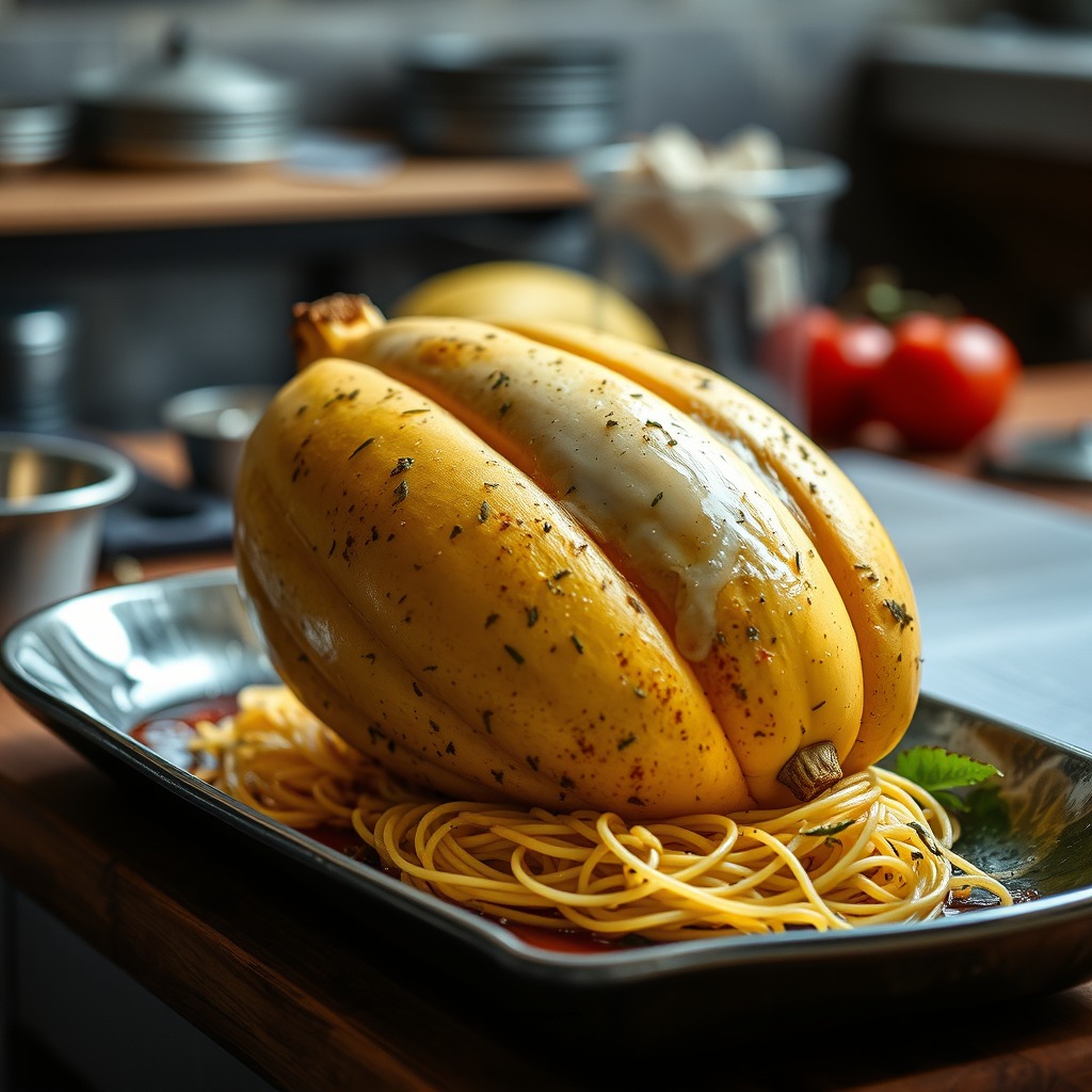 Preparing the Spaghetti Squash - roasted spaghetti squash recipe