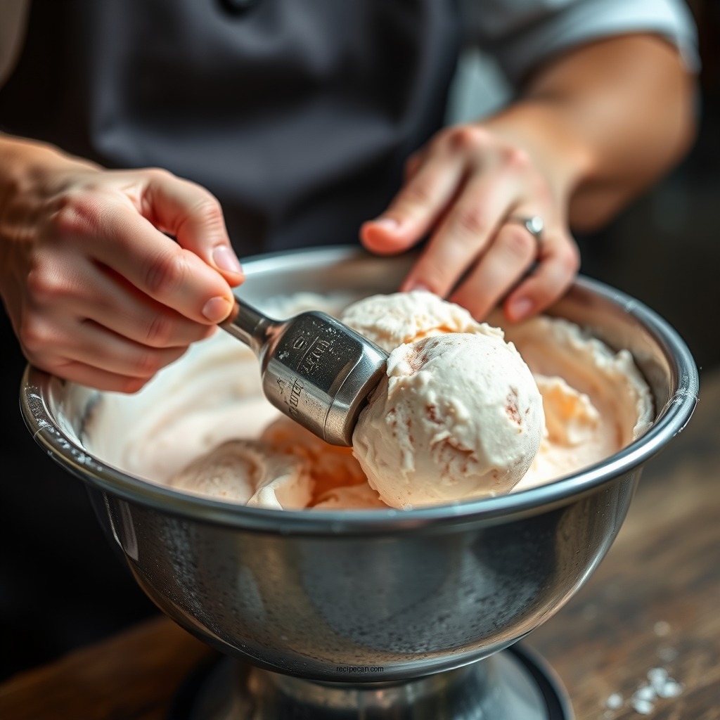Churning Process - rompope ice cream recipe