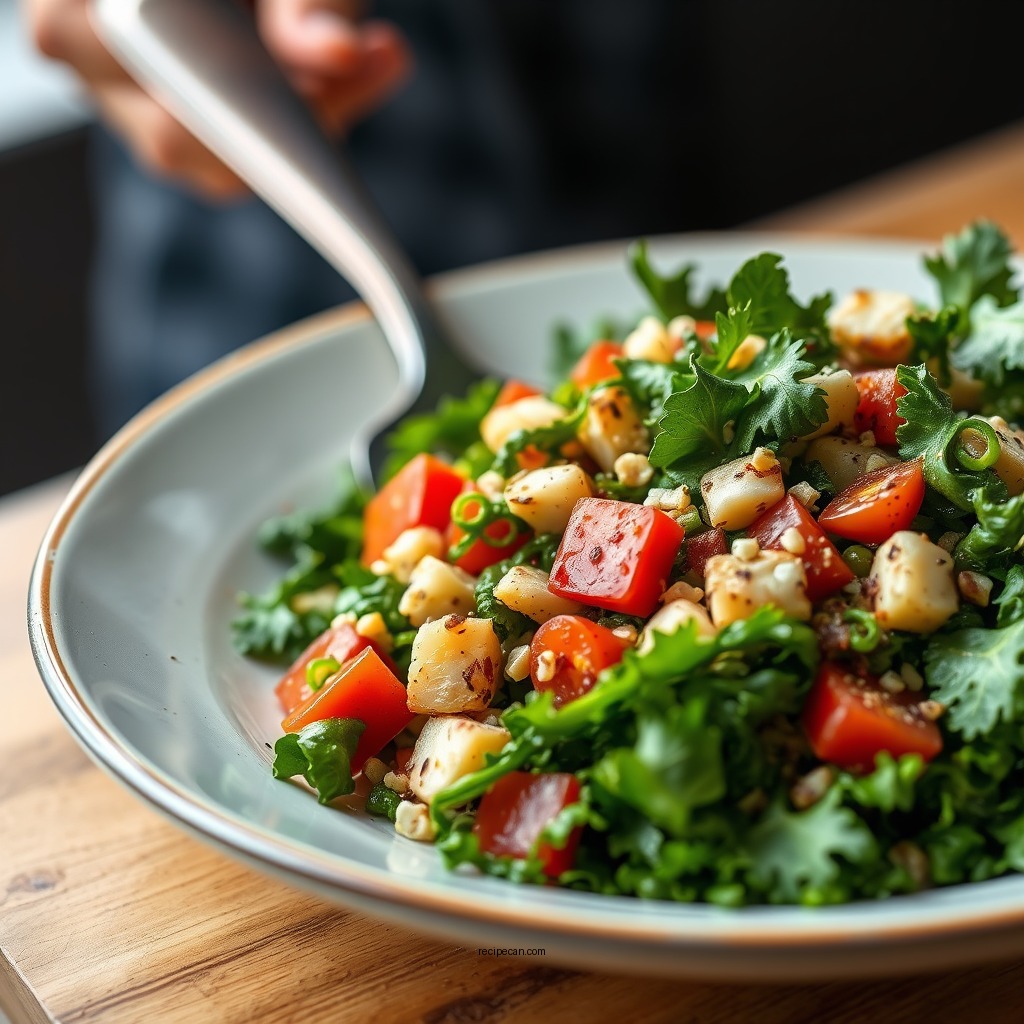 Mediterranean Kale Spinach Salad - salad recipes with kale and spinach