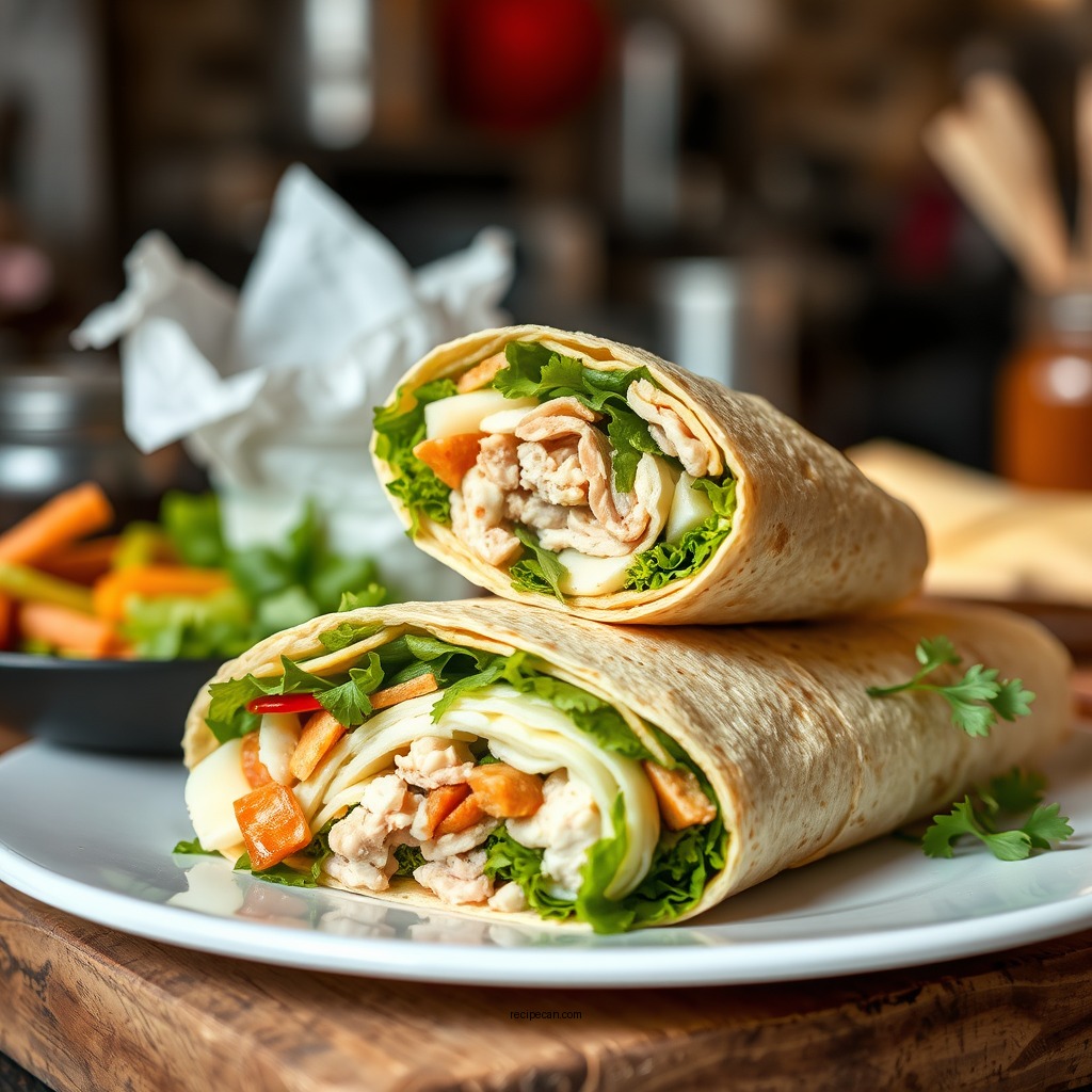Classic Turkey and Cheese Wrap - sandwich wrap recipes