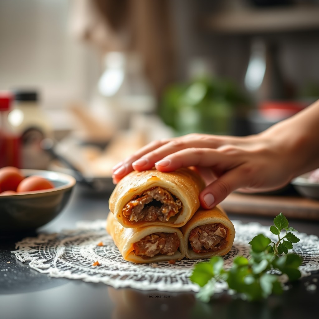 Preparing the Filling - sausage roll recipe