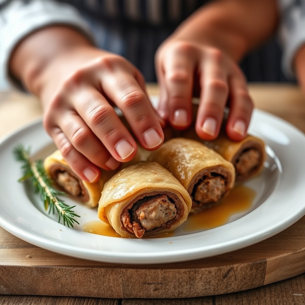 Assembling the Sausage Rolls - sausage rolls recipe