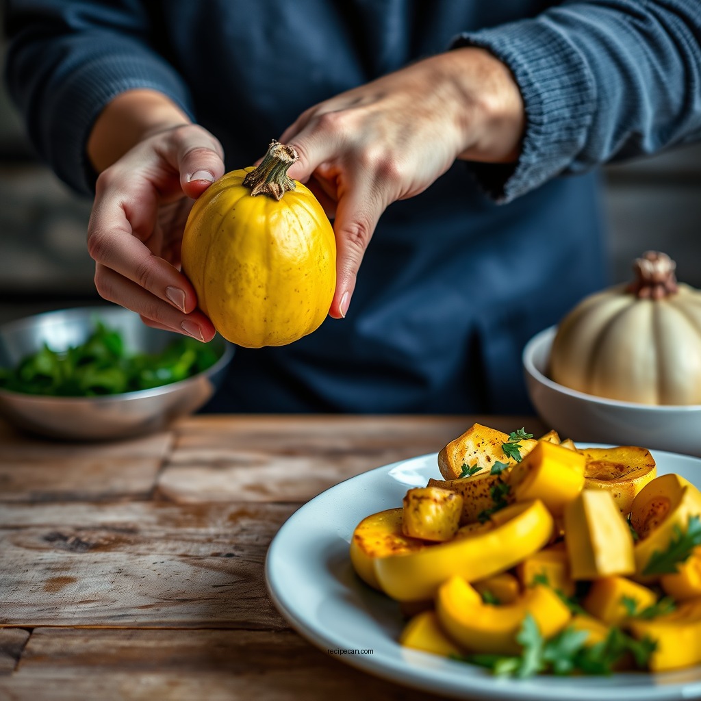 Preparing the Squash - sauteed squash recipe
