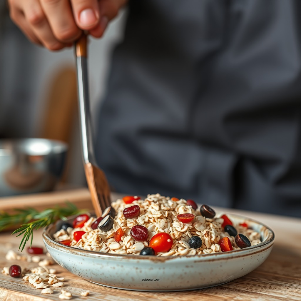 Preparing the Base - savory oats recipe