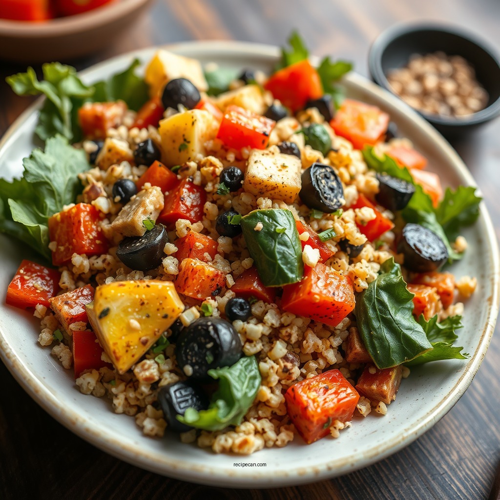 Roasted Vegetable and Quinoa Salad - savory salad recipes
