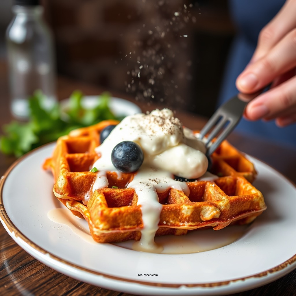 Savory Sweet Potato Waffles - savory waffles recipes