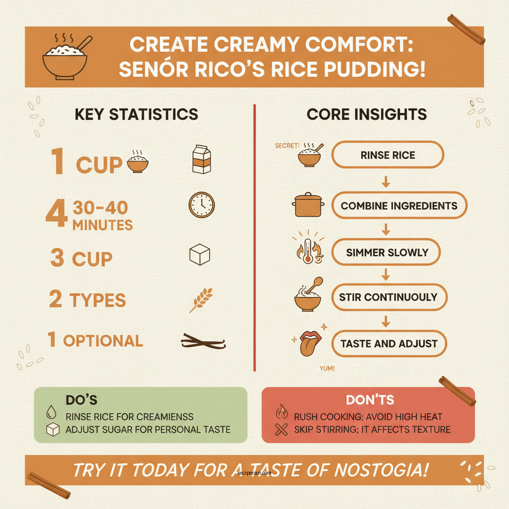 senor rico rice pudding recipe - Data Infographic and Statistics
