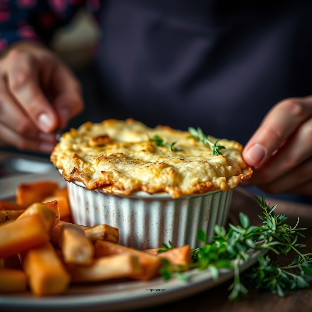 Assembling the Shepherd's Pie - sheperds pie recipe