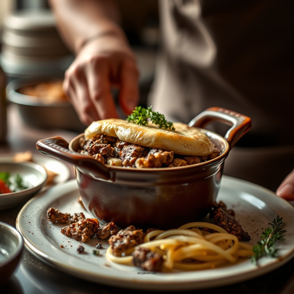 Preparing the Beef Filling - shepherd's pie recipe beef