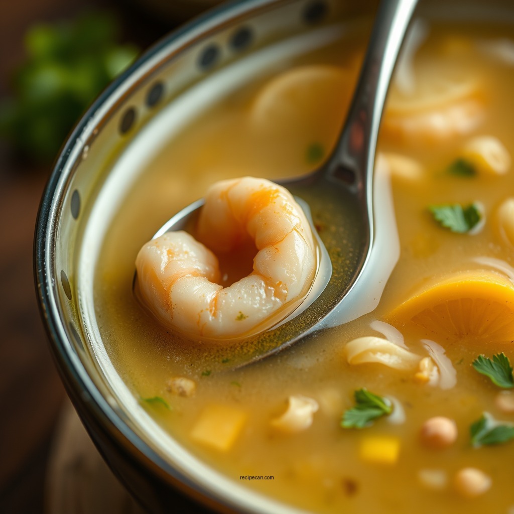 Creating the Broth - shrimp corn soup recipe