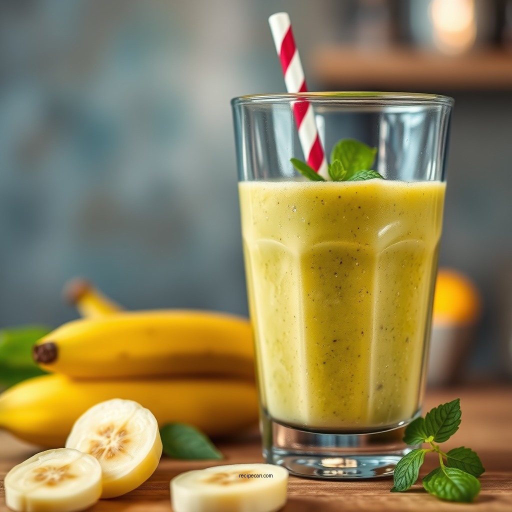 Blending the Smoothie - simple banana smoothie recipe