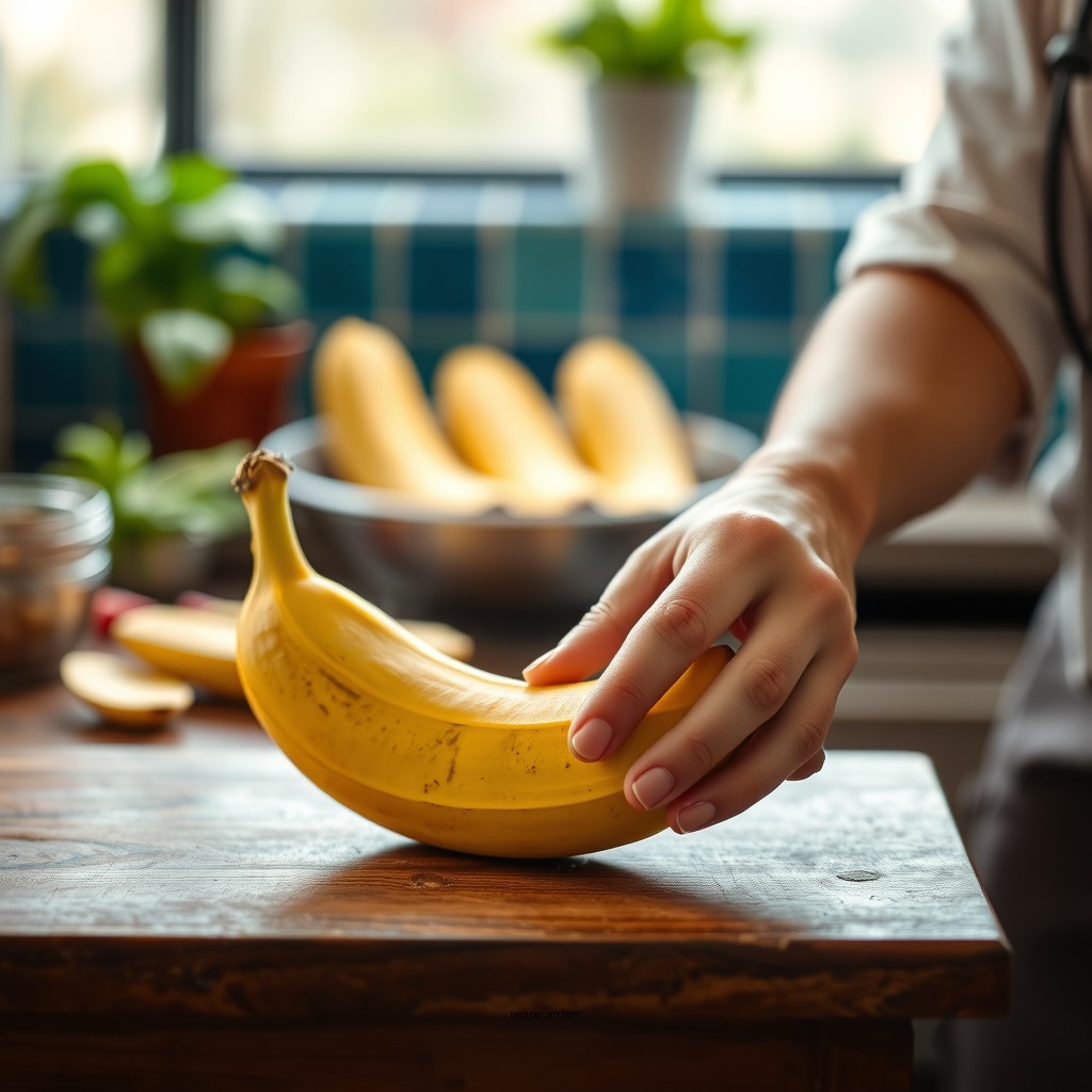 Preparing the Banana - simple banana smoothie recipe