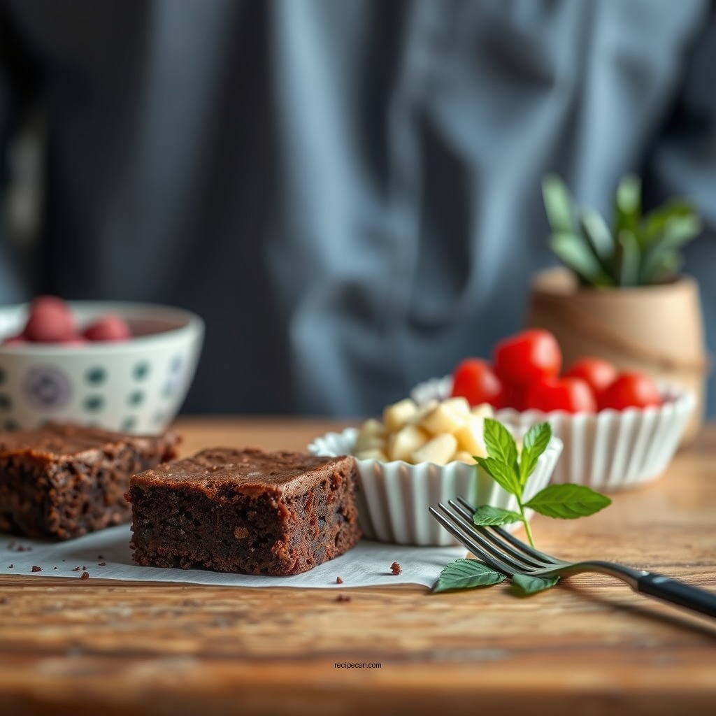 Serving Suggestions - simple brownie recipe with cocoa powder