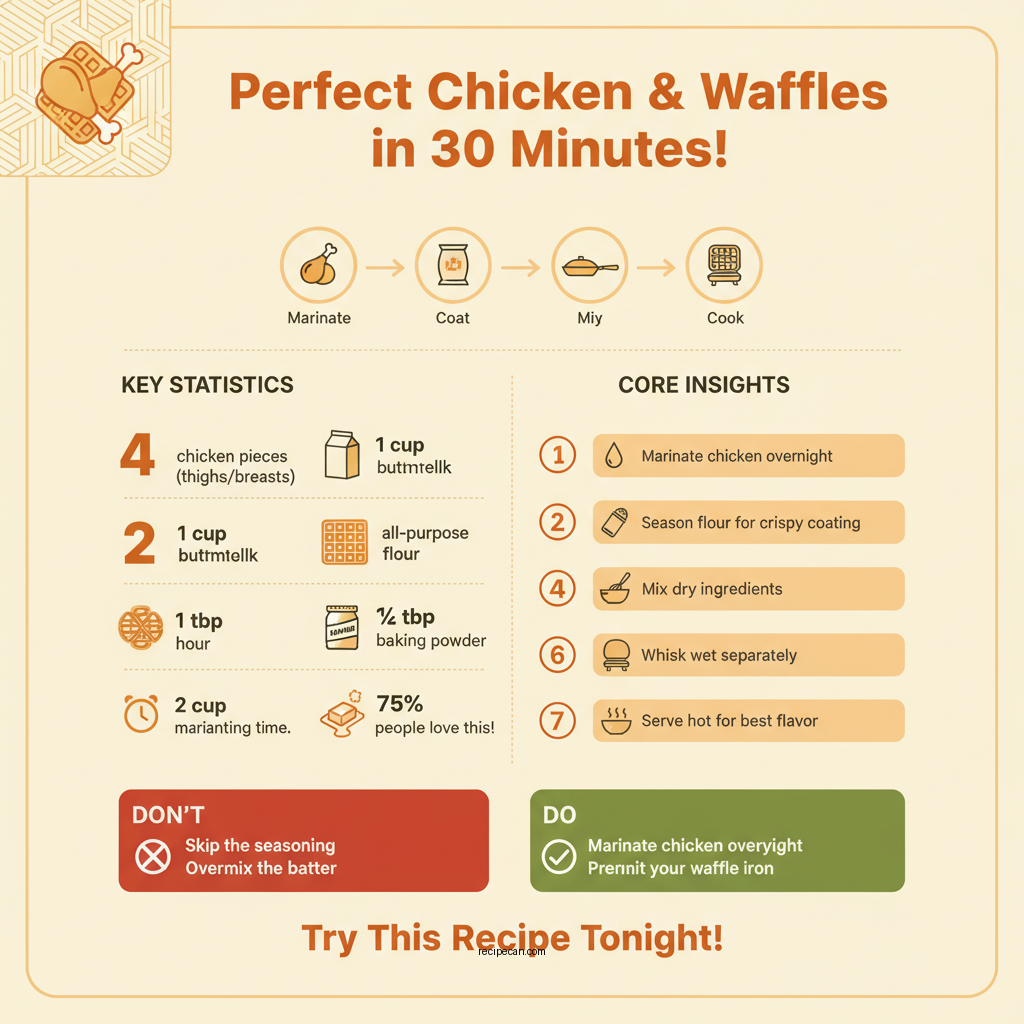 simple chicken and waffles recipe - Data Infographic and Statistics