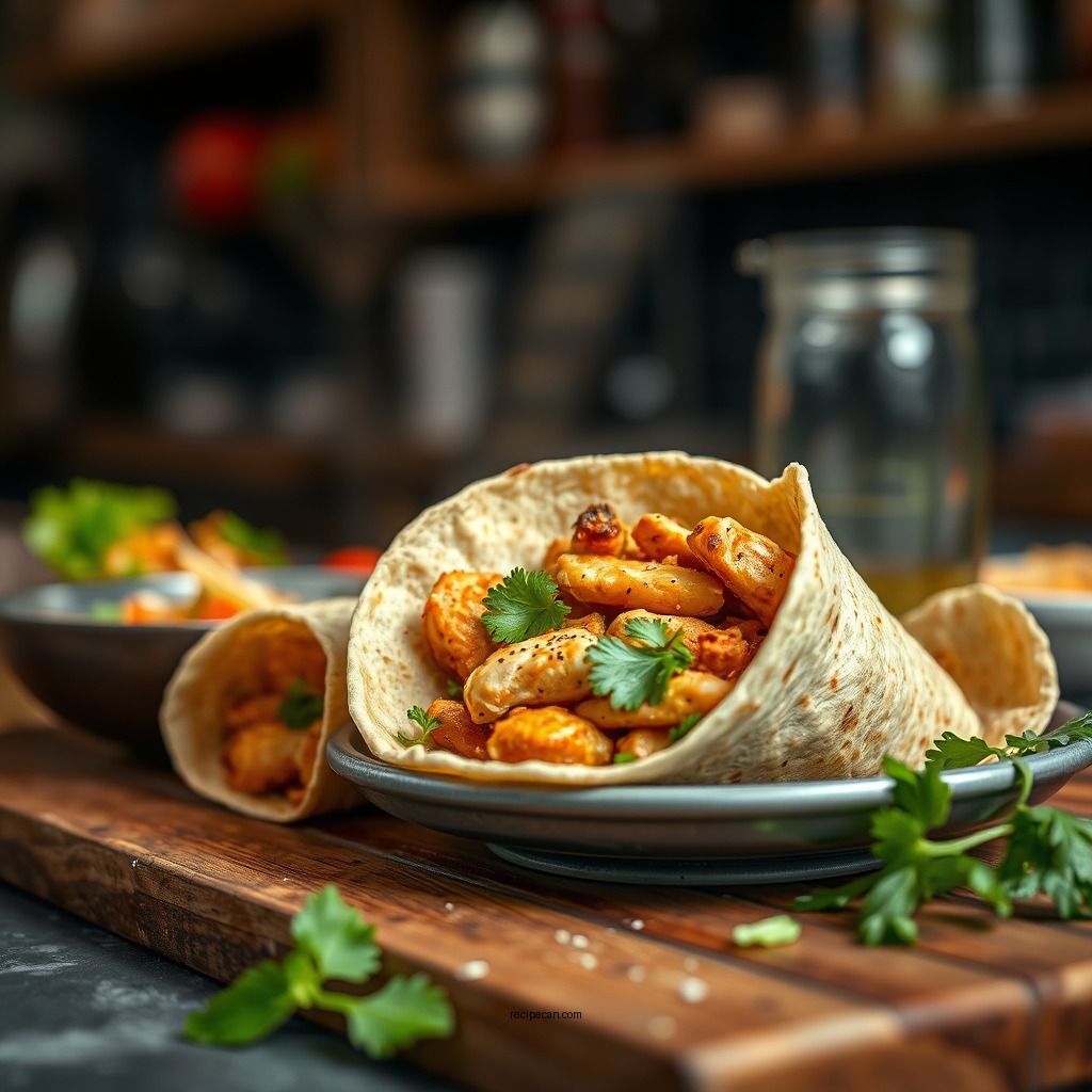 Spicy Chicken Caesar Wrap - simple chicken wrap recipes