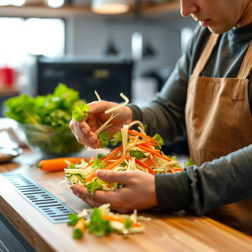 Preparing the Vegetables - simple coleslaw recipe mayonnaise