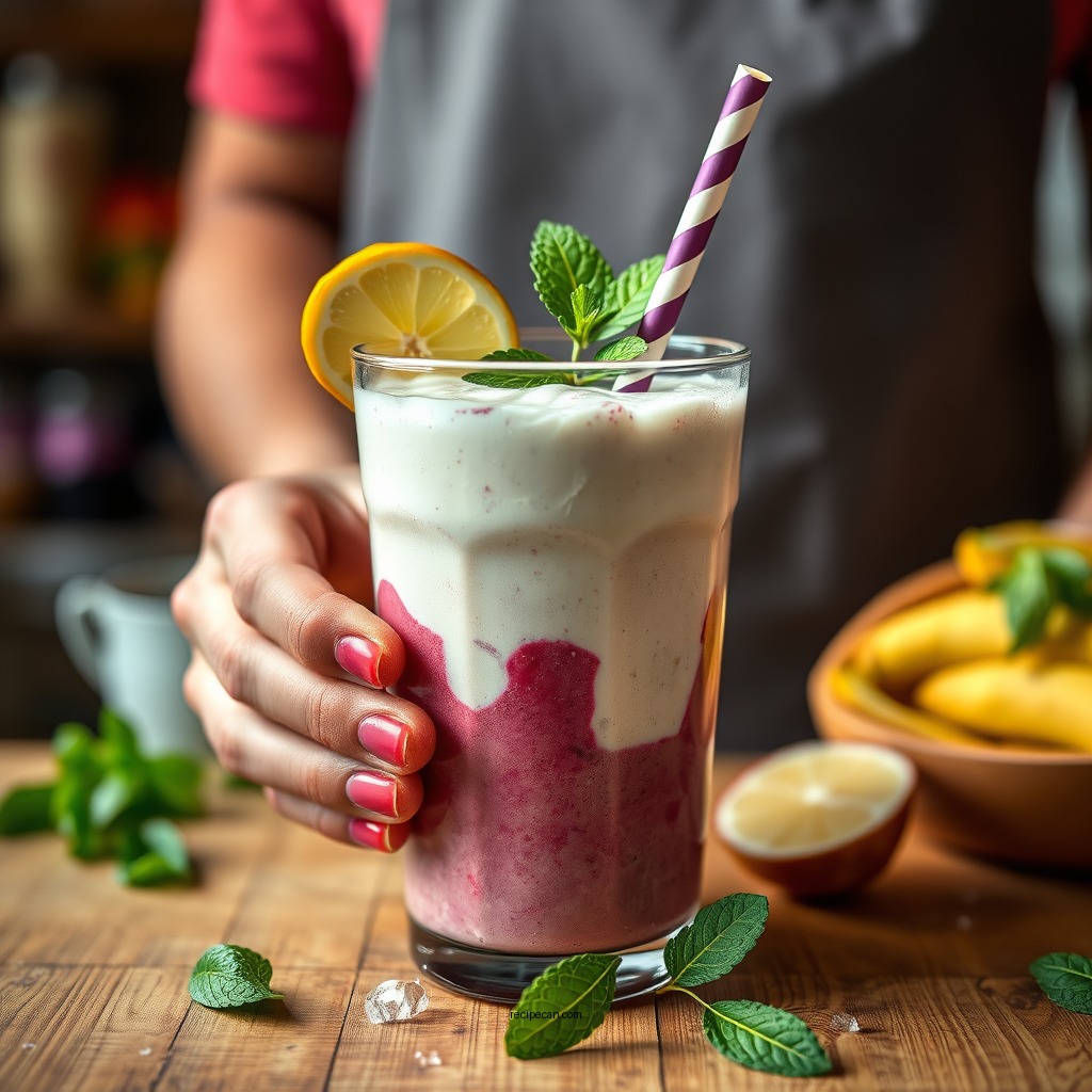 Step-by-Step Smoothie Preparation - smoothie recipe with greek yogurt