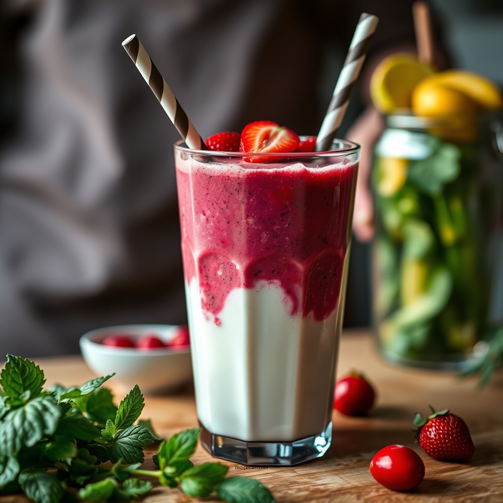 Step-by-Step Smoothie Preparation - smoothie recipe with yogurt