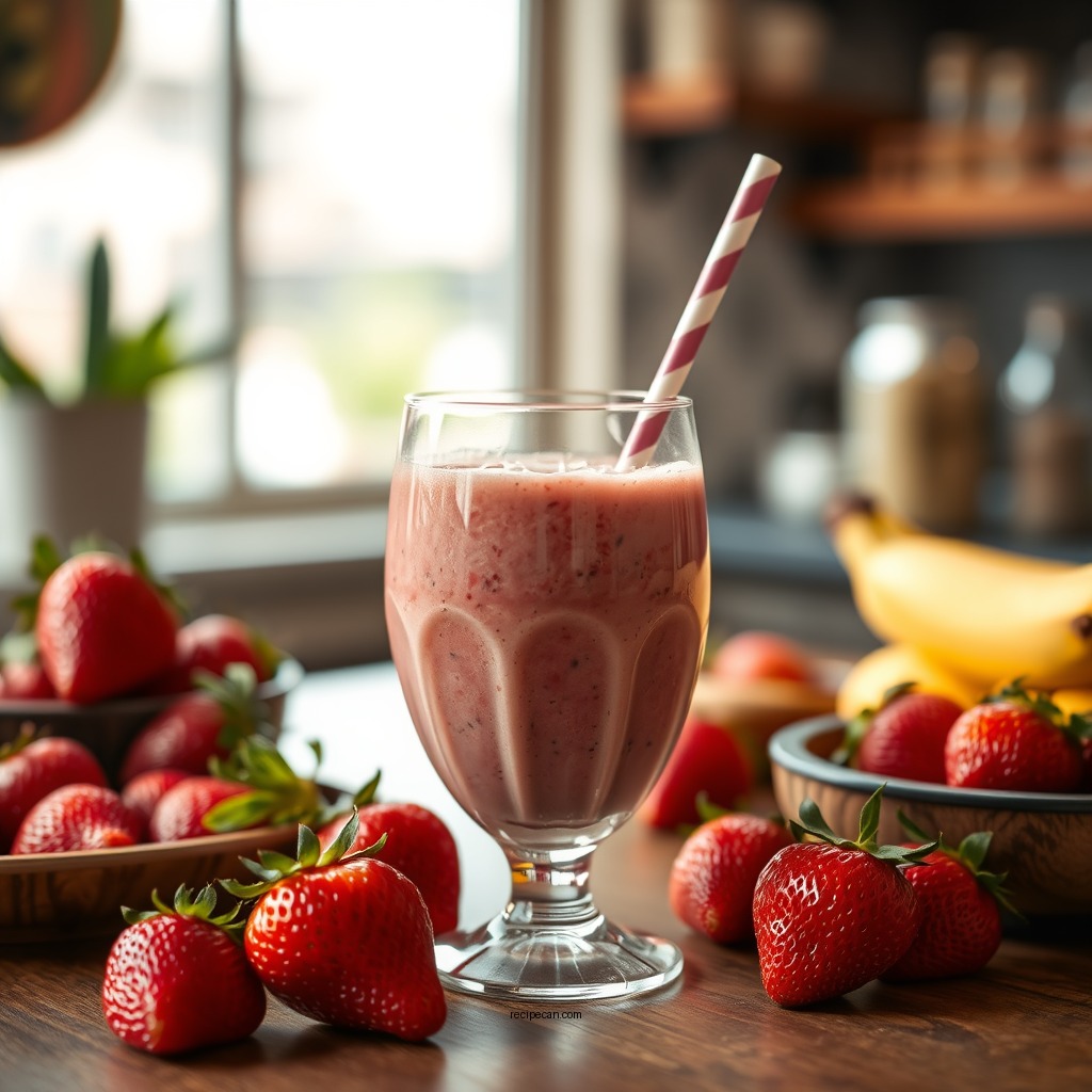 Classic Strawberry Banana Smoothie - smoothie recipes strawberry banana